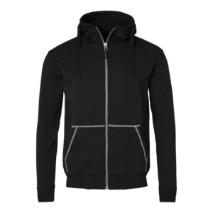 Top Swede hoodie med dragkedja 0302, Svart