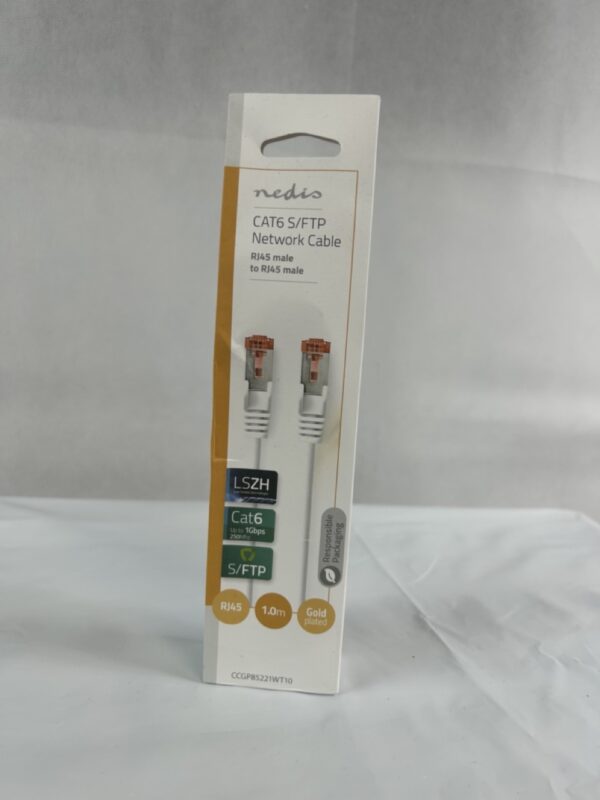 Nedis CAT6 Nätverkskabel | RJ45 hane | RJ45 hane | S/FTP | 1.00 m | Rund | LSZH | Vit | Kuvert (NY)